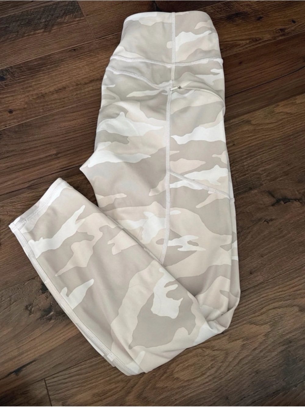 Athleta Neutral Camo Leggings in Cream and Beige